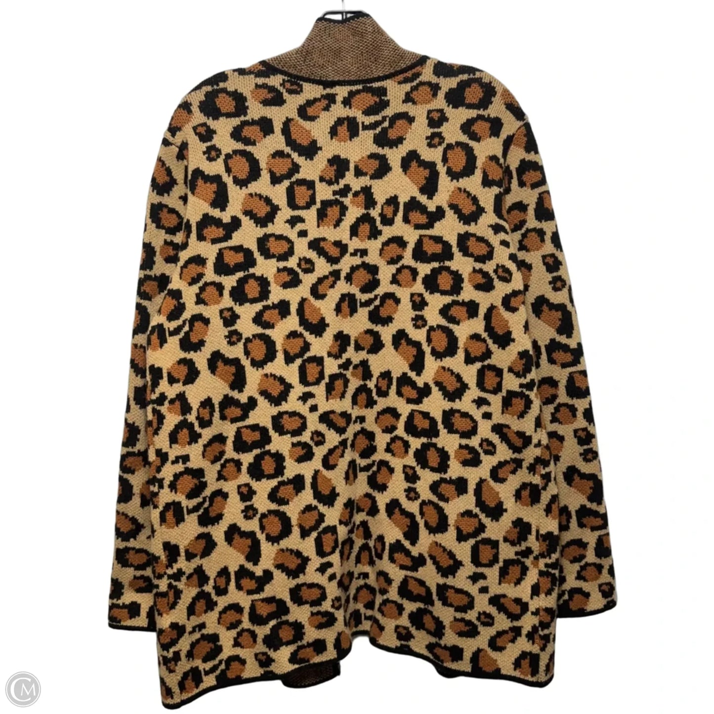 Sweater Cardigan By Talbots In Animal Print, Size: M