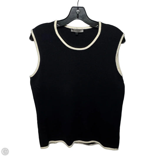 Silk-Cashmere Top Sleeveless Luxury Designer By Jaeger-lecoultre In Blue & Cream, Size: Xl