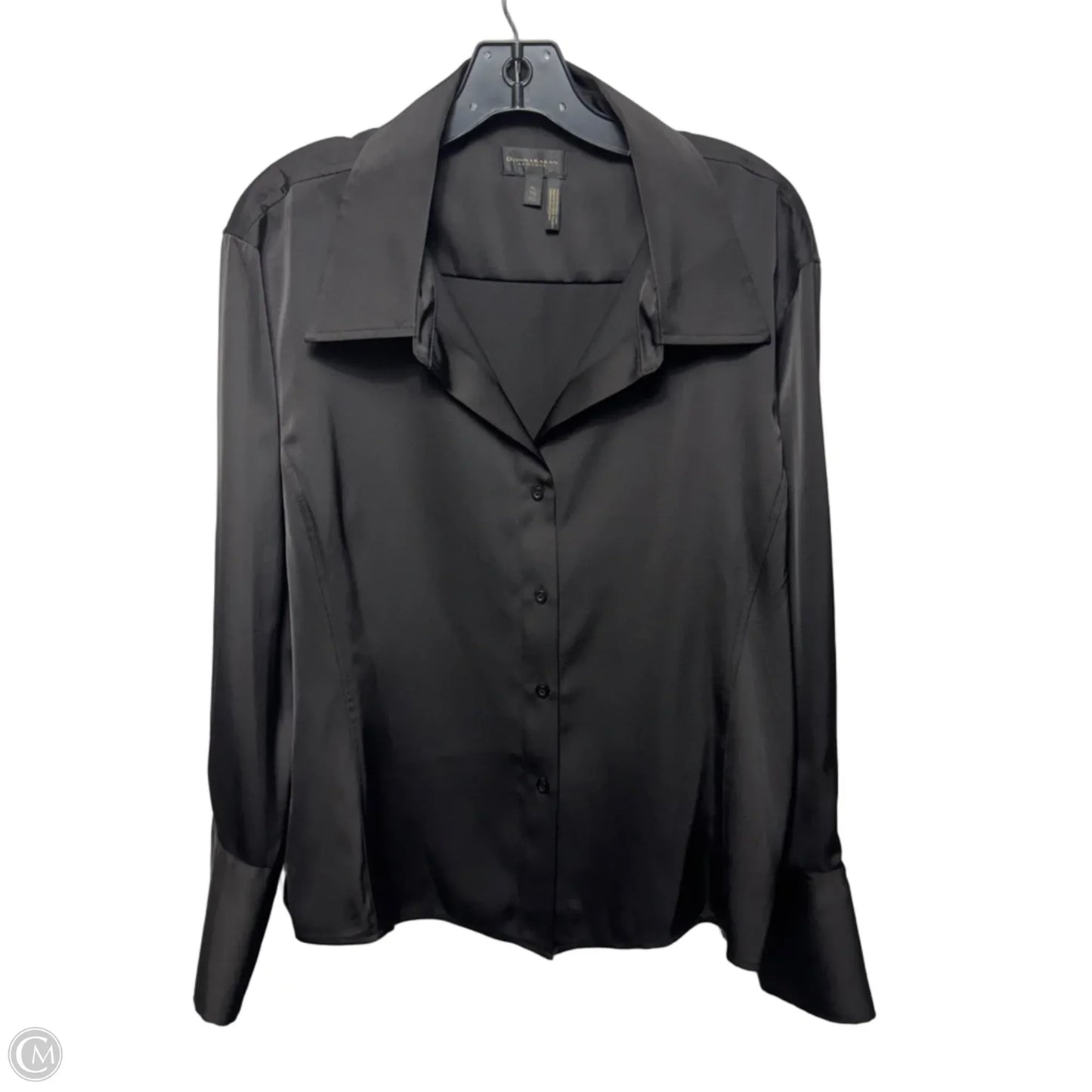 Top Long Sleeve By Donna Karan In Black, Size: Xl