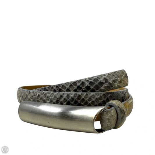 Snakeskin Print Italian Leather Belt By Worth Ny, Size: Large