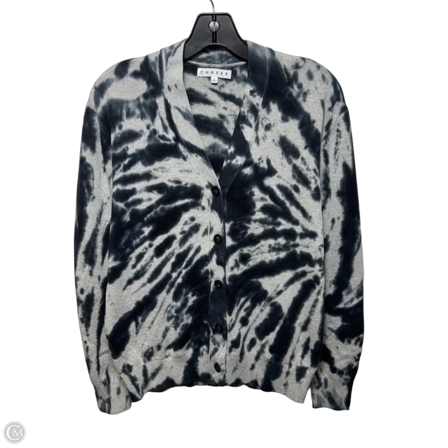 Cotton Sweater Cardigan By Chaser In Tie Dye Print, Size: S