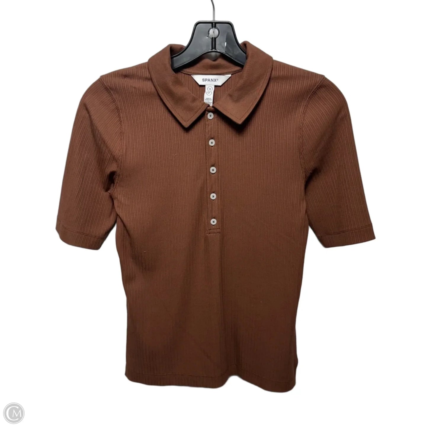 Top Short Sleeve By Spanx In Brown, Size: S