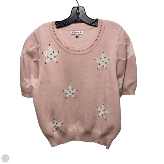 Sweater Short Sleeve By Nanette By Nanette Lepore In Pink & White, Size: Xl
