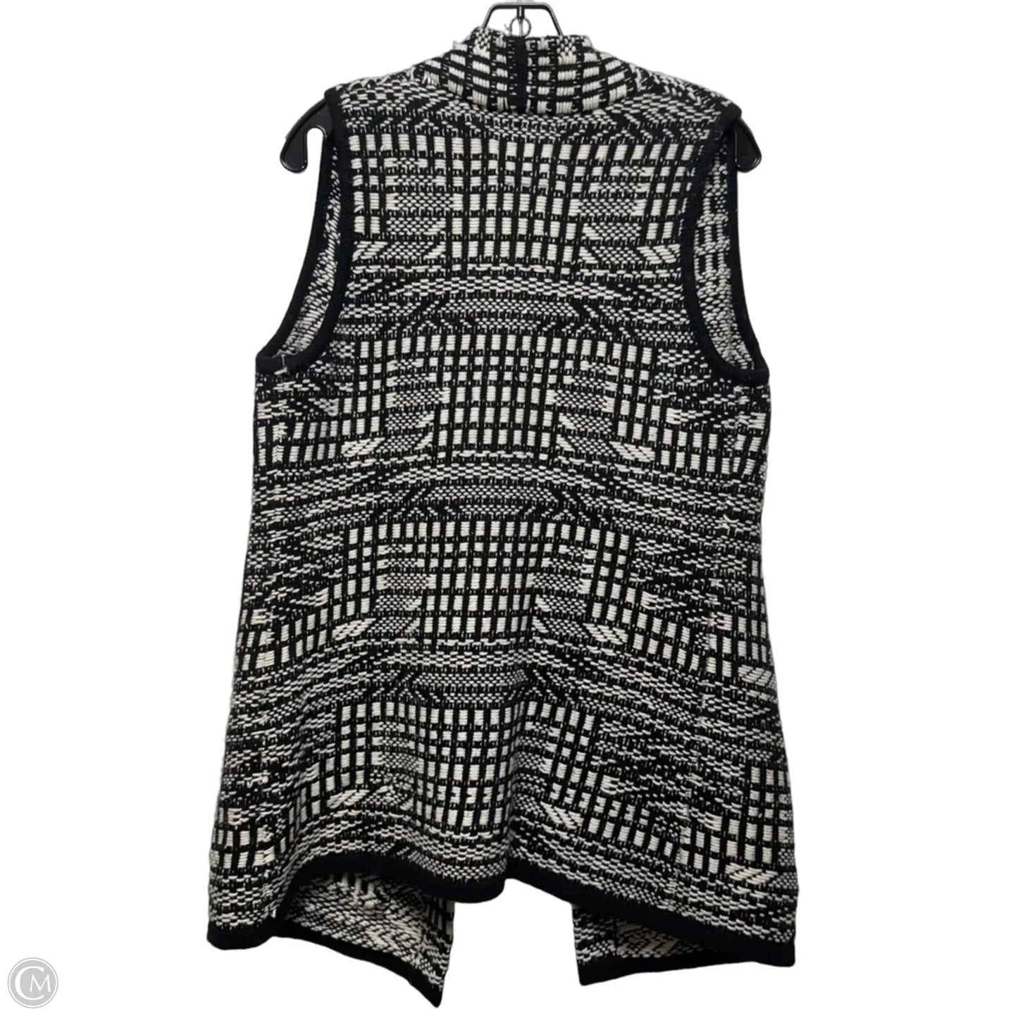 Vest Sweater By Angel of the North In Black & White, Size: S
