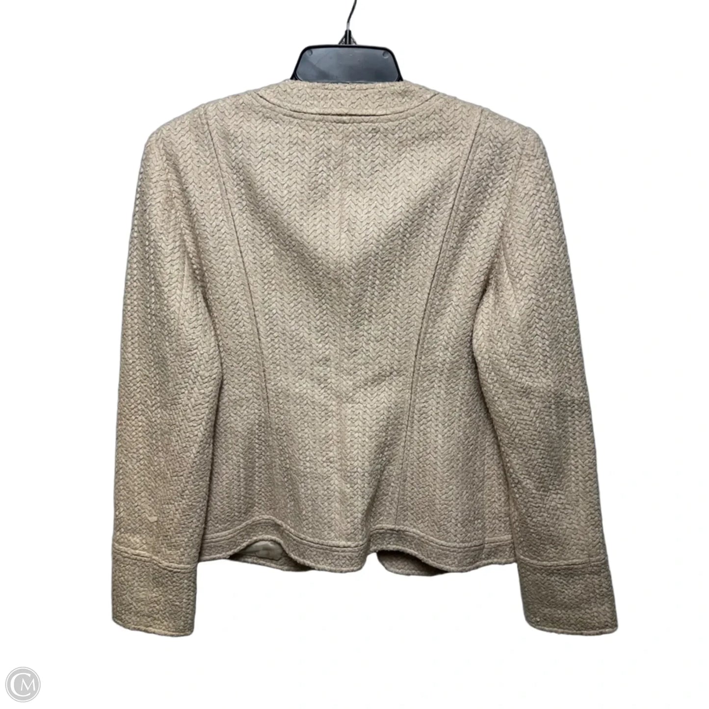 Textured One Button Blazer Designer By Lafayette 148 In Cream, Size: 8