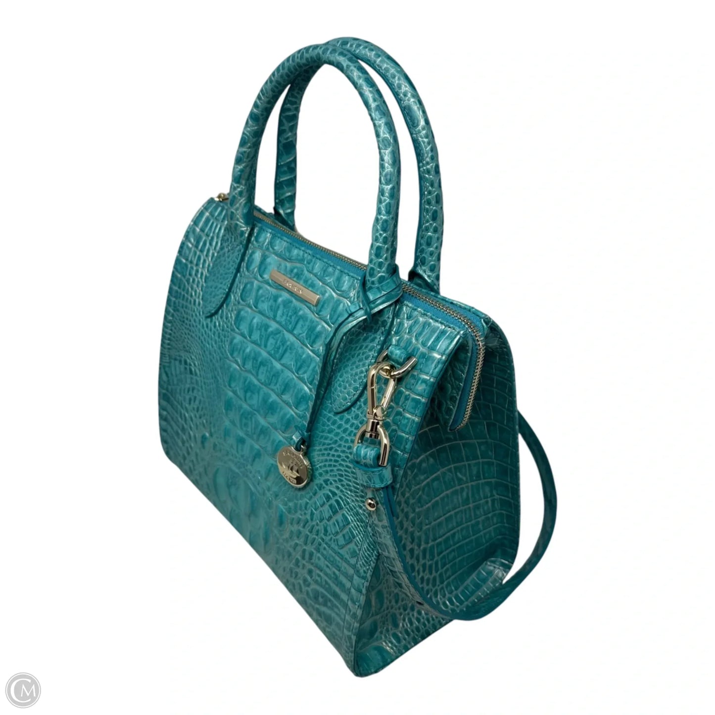 Caroline Satchel In Mermaid Green Melbourne, Designer By Brahmin, Size: Medium