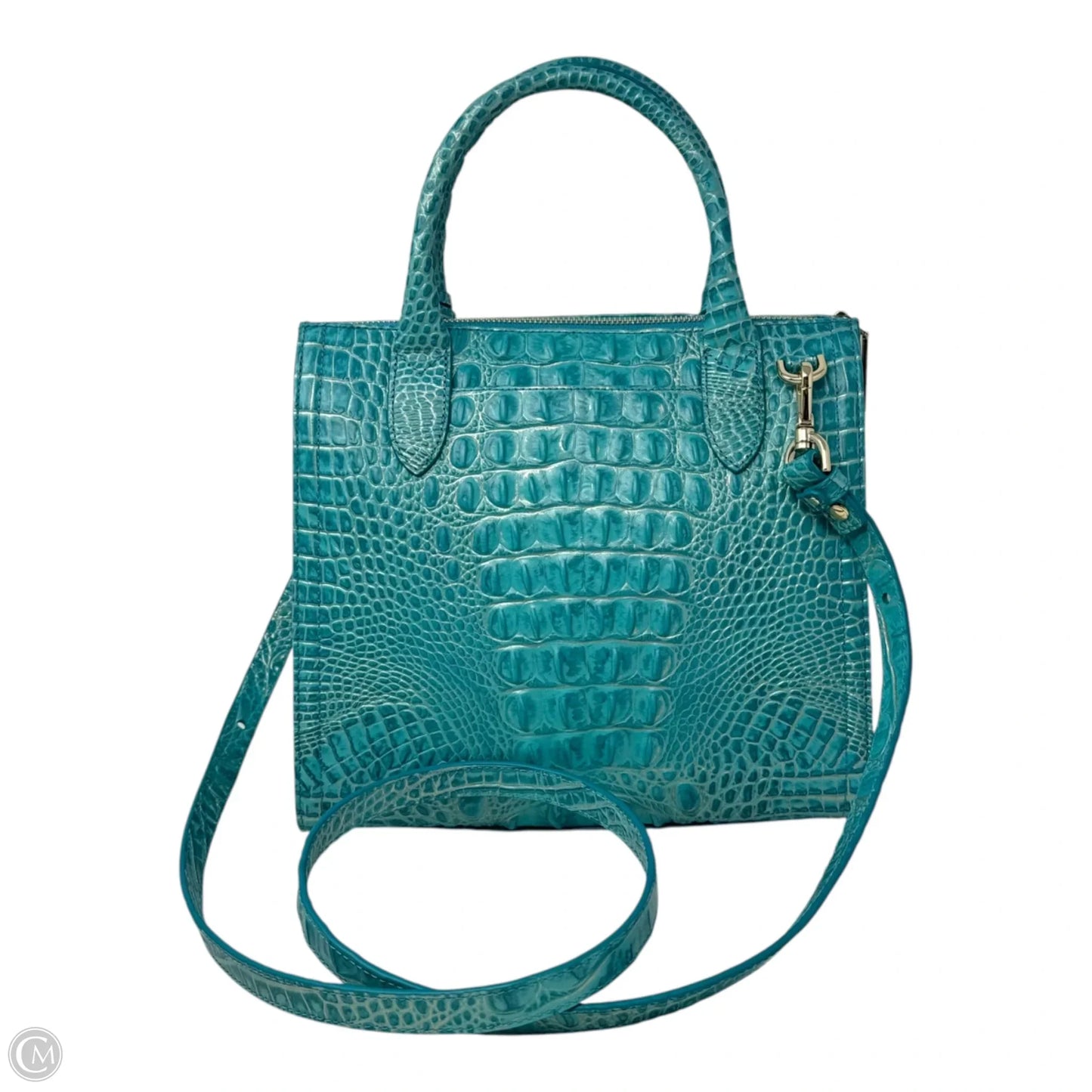 Caroline Satchel In Mermaid Green Melbourne, Designer By Brahmin, Size: Medium