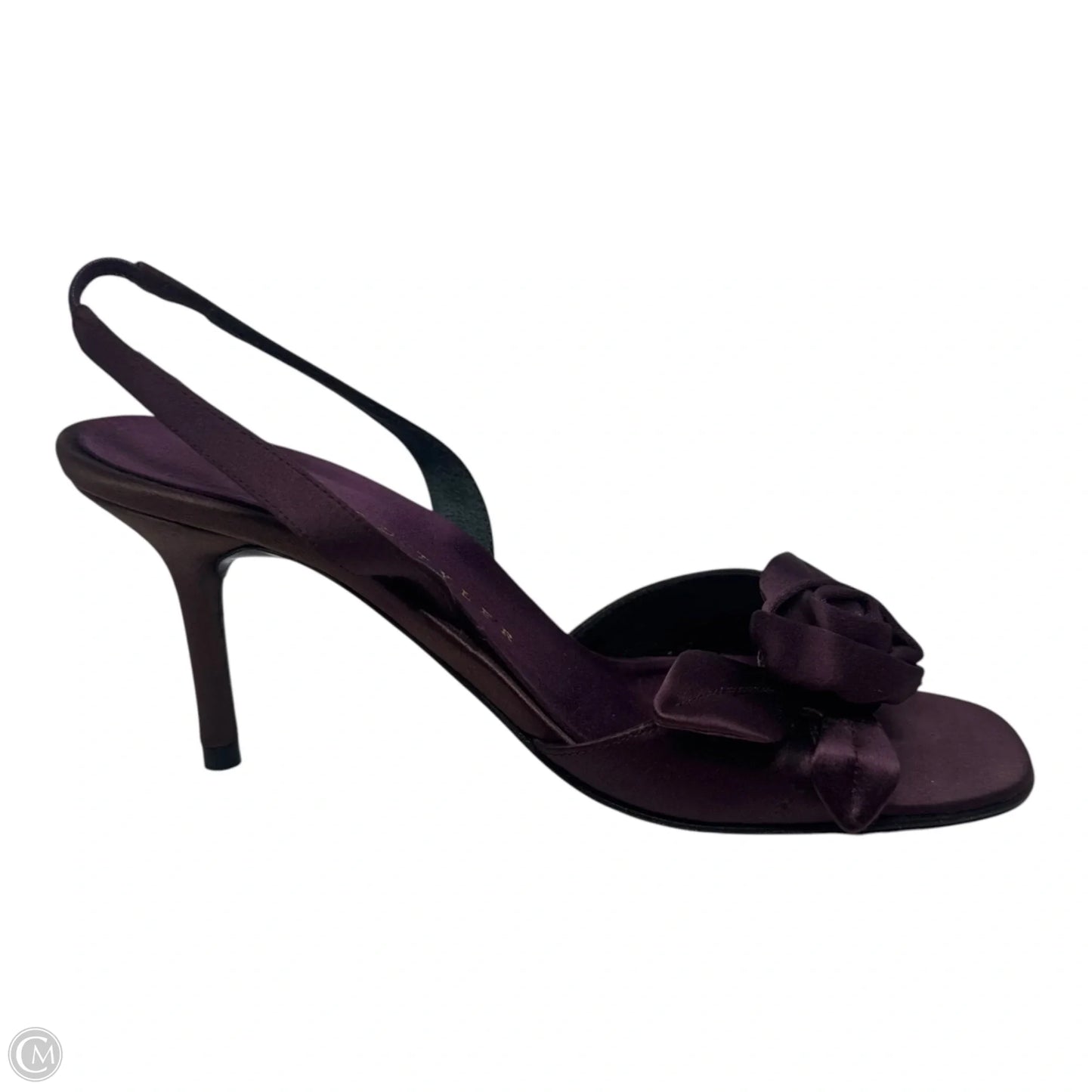 Satin Slingback Shoes Heels Stiletto By Richard Tyler In Purple, Size: 7