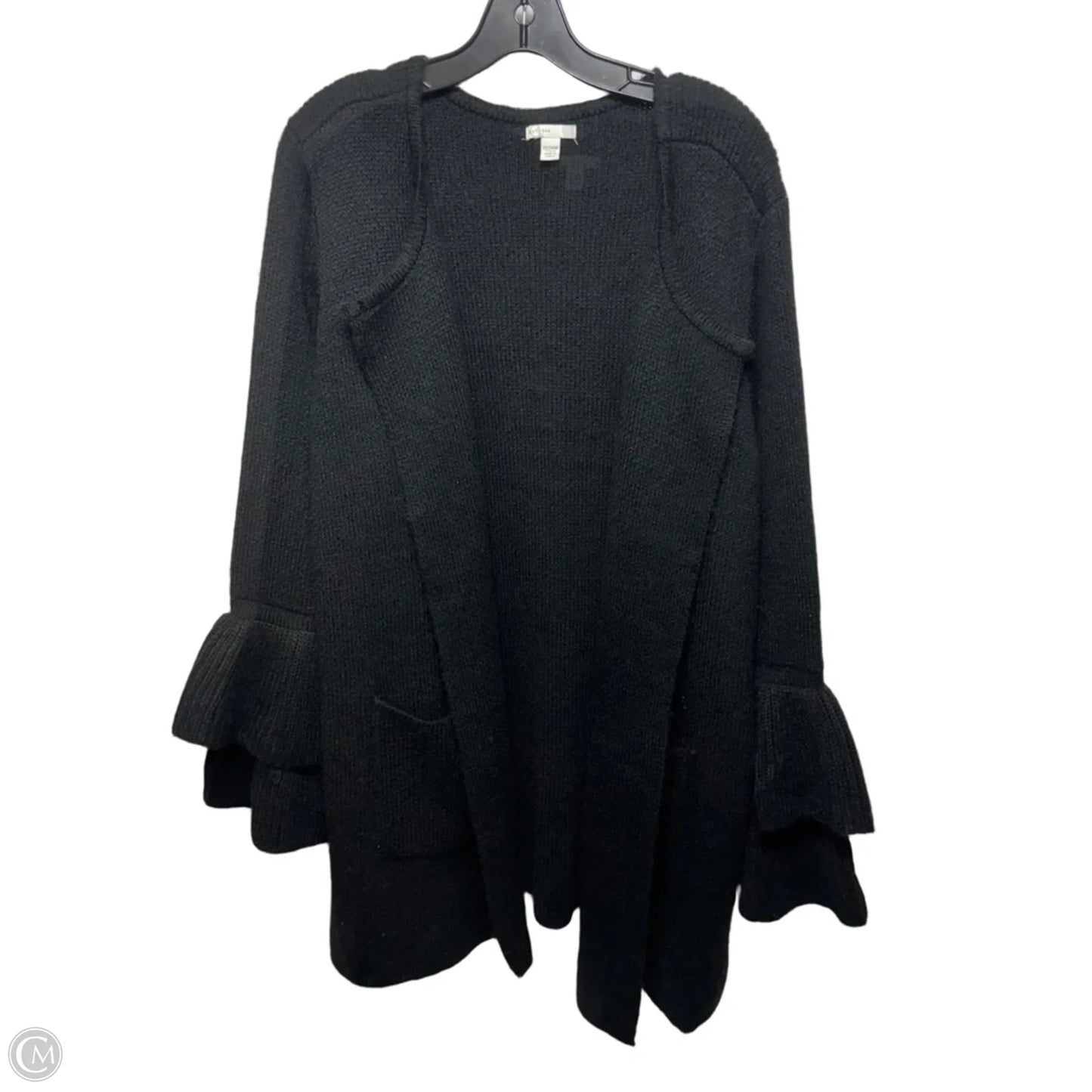 Sweater Cardigan By Cato In Black, Size: 22/24