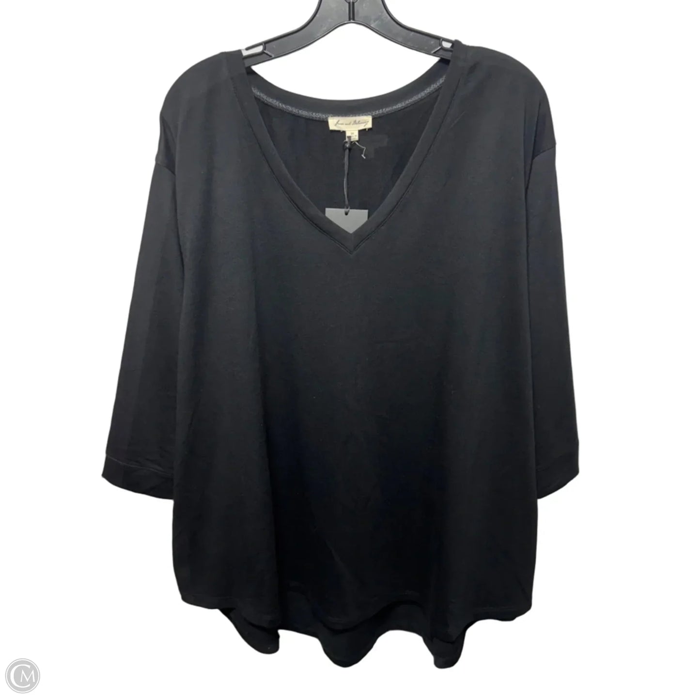 Top 3/4 Sleeve By Jane And Delancey In Black, Size: 3x