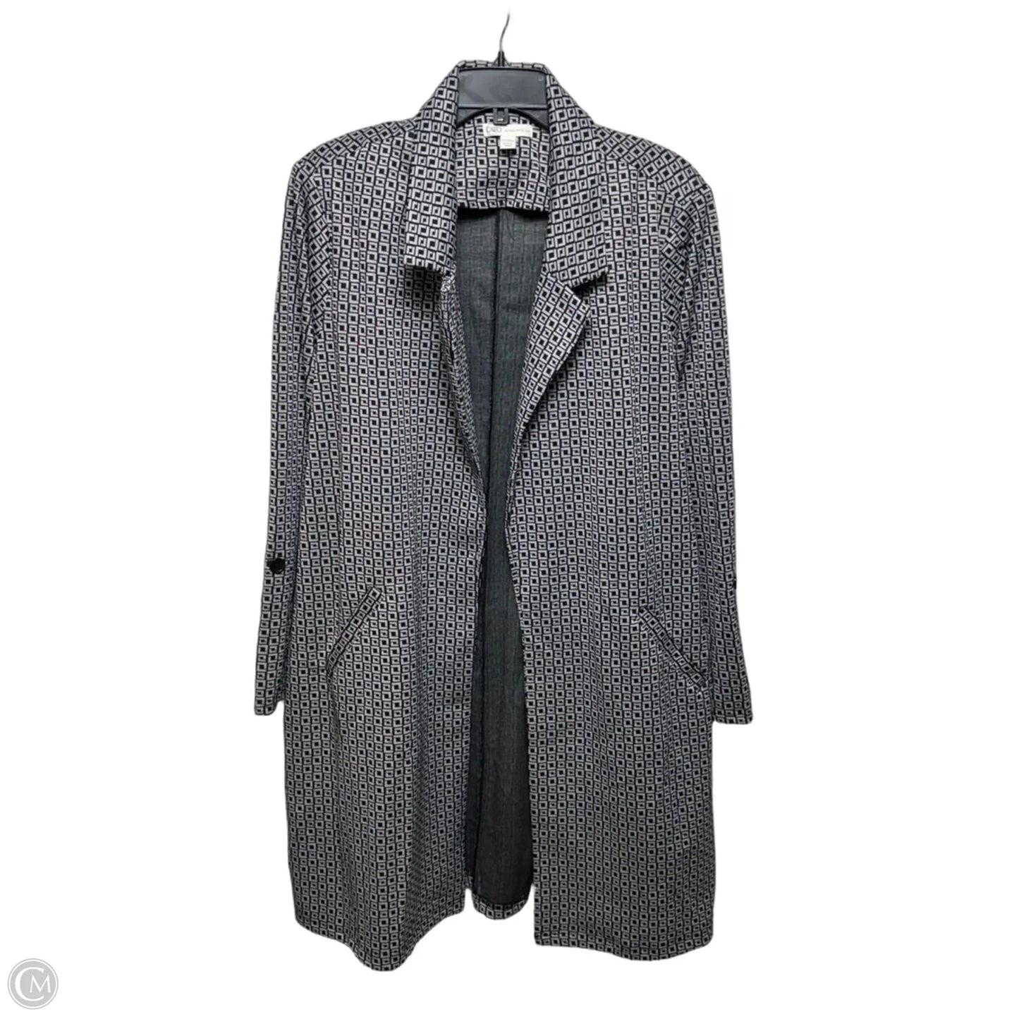 Coat Other By Cato In Black & Grey Geometric, Size: 22/24