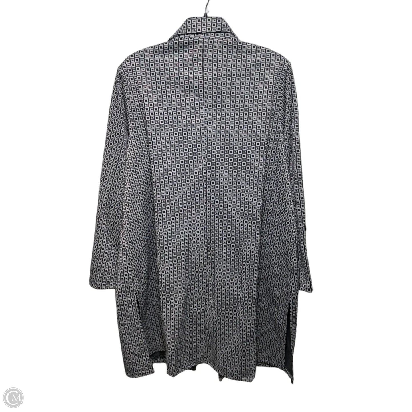 Coat Other By Cato In Black & Grey Geometric, Size: 22/24