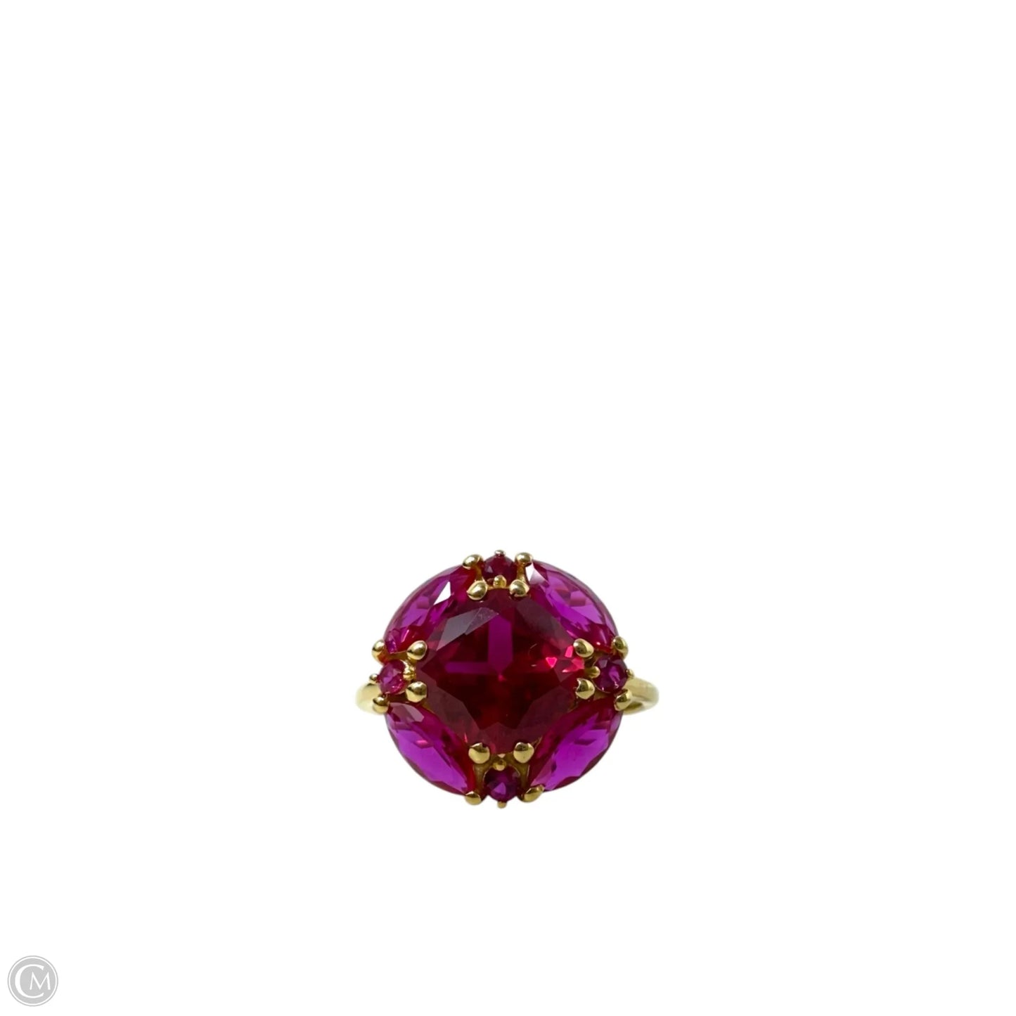 Ruby Tone Brass Cocktail Ring By YS Gems, Size: 7