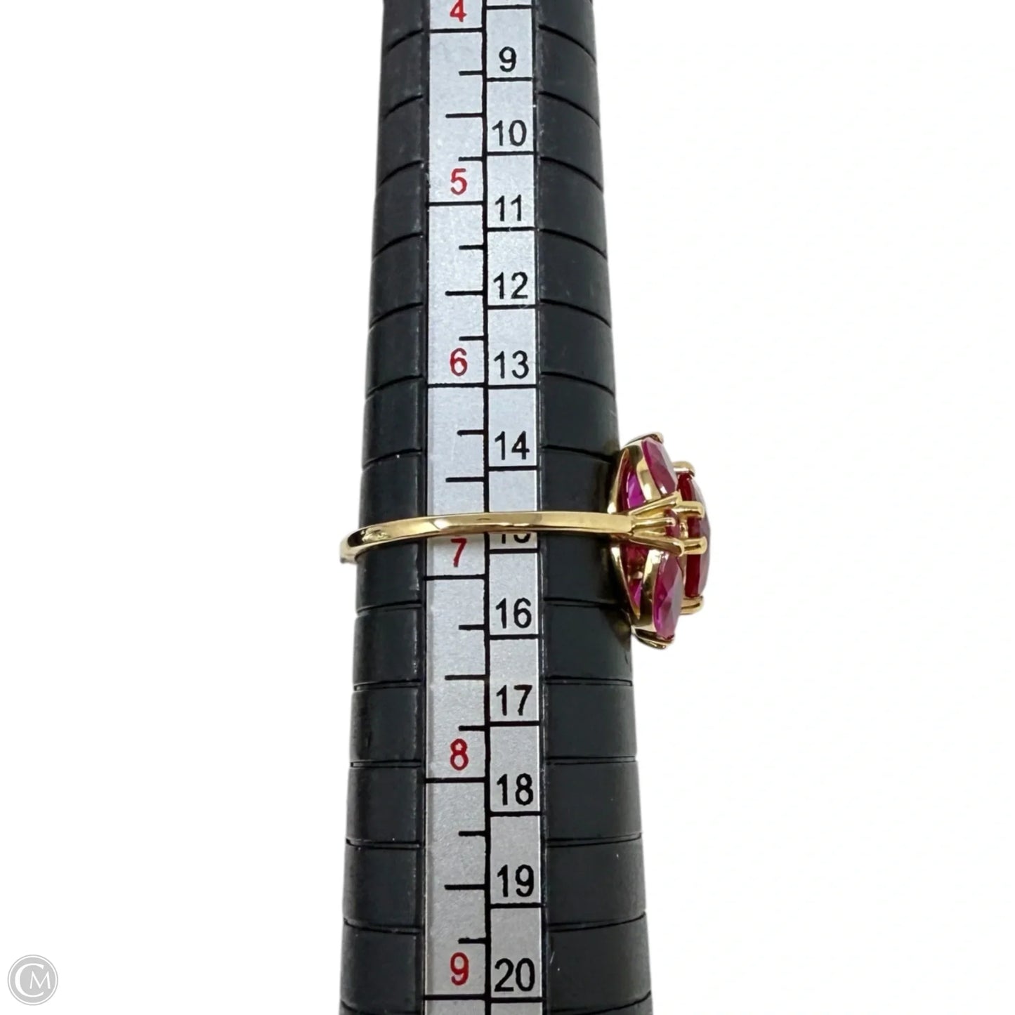 Ruby Tone Brass Cocktail Ring By YS Gems, Size: 7