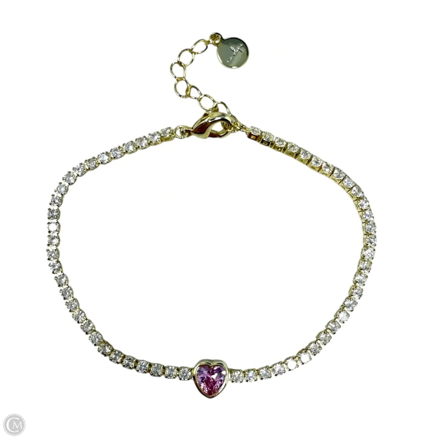 Pink Heart Tennis Bracelet By Neo Relique