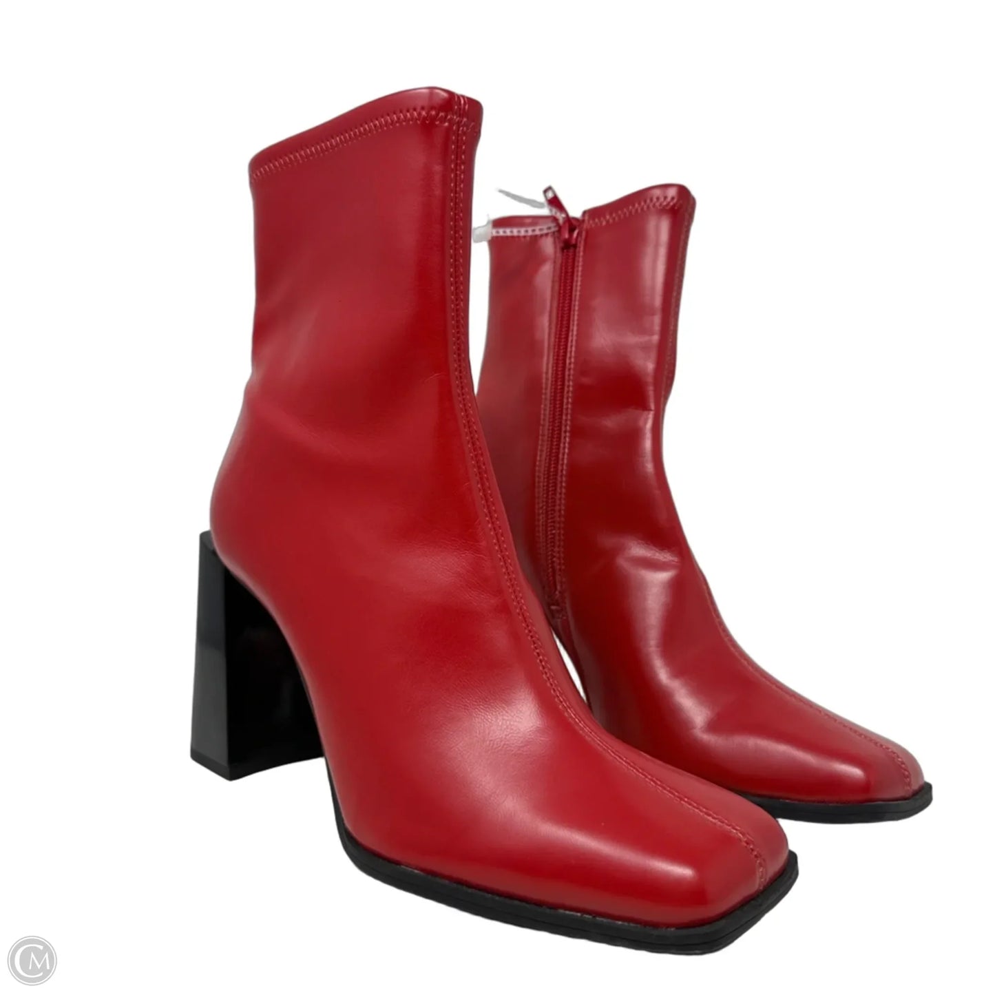 Border-Line Red Ankle Boots By Gianni Bini In Red, Size: 7.5