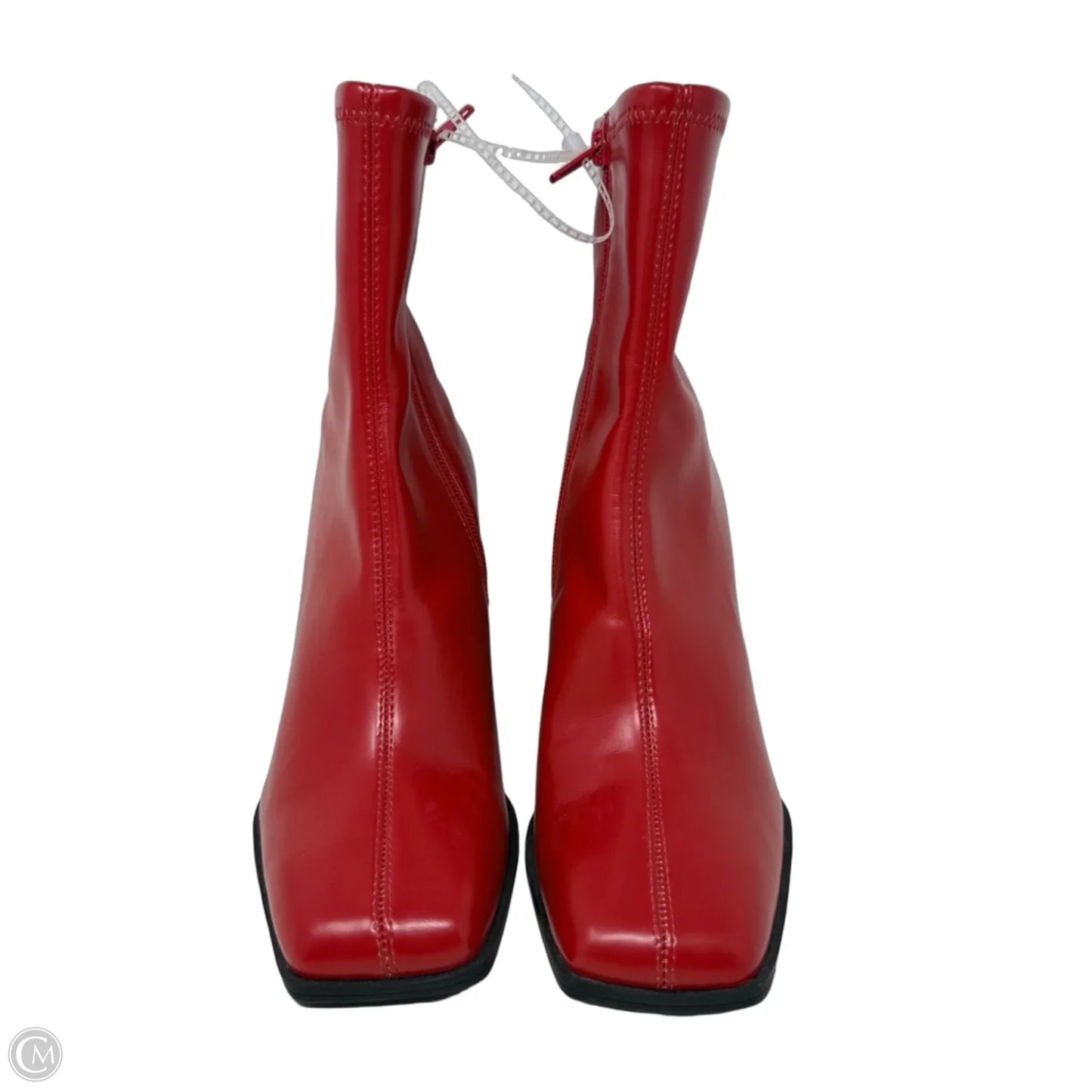 Border-Line Red Ankle Boots By Gianni Bini In Red, Size: 7.5