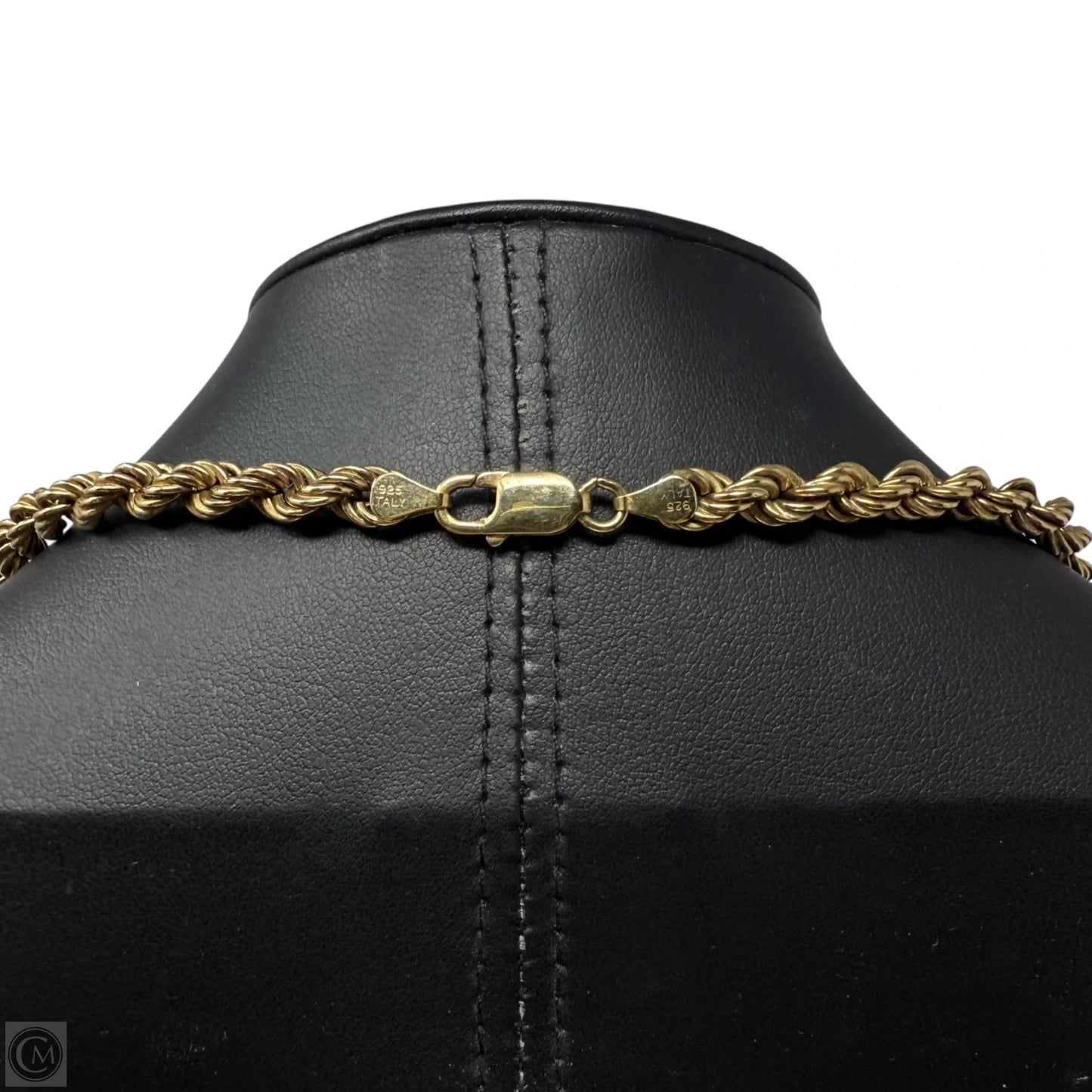 Italian Gold Over Sterling Silver Rope Chain Necklace  By Cmc