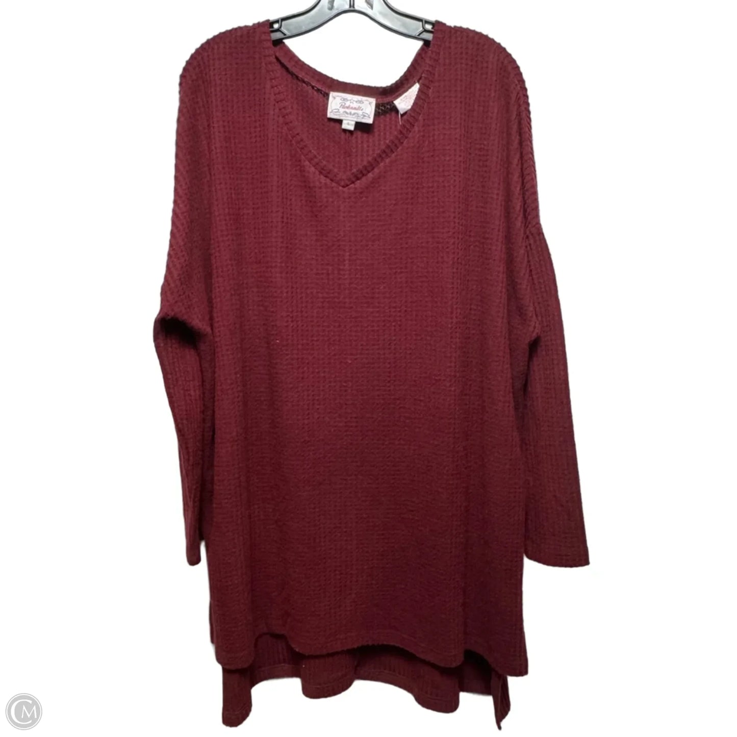 Top Long Sleeve Basic By Panhandle In Red, Size: L