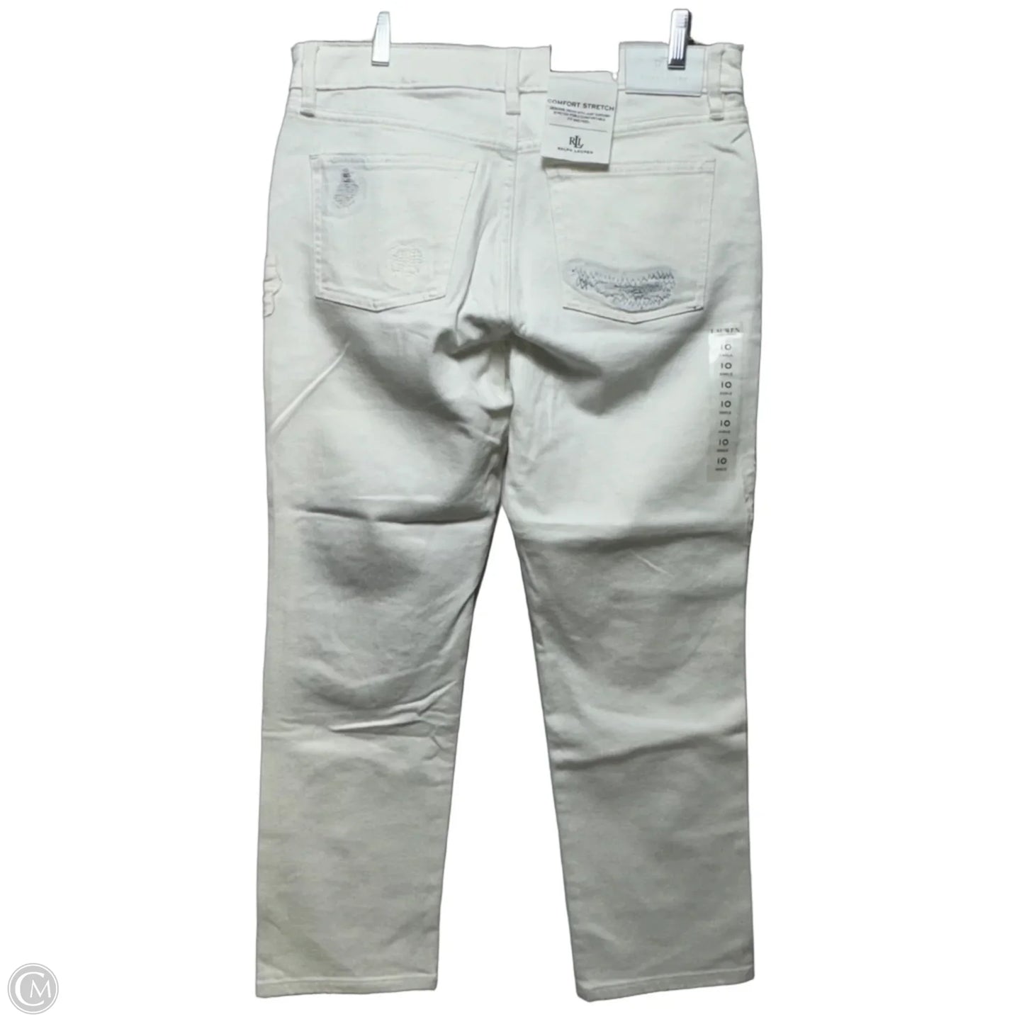 Jeans Straight By Lauren By Ralph Lauren In White Denim, Size: 10