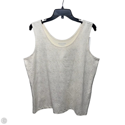 Foil Contemporary Tank Top By Chicos In Cream, Size: Xl
