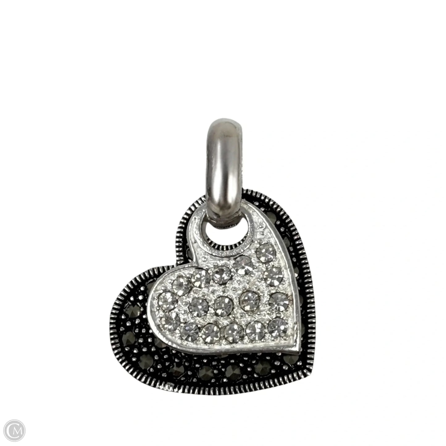 Sterling Silver & Marcasite Double Heart Pendant
