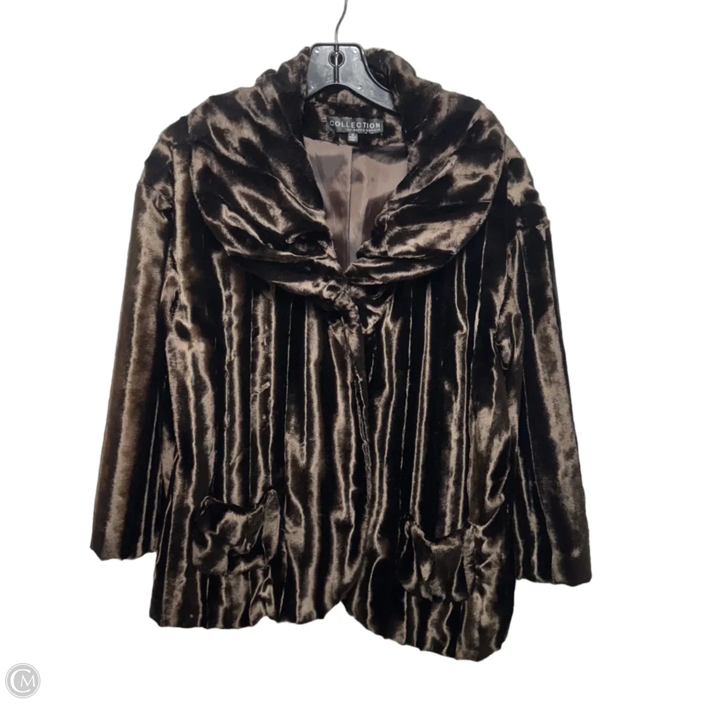 Jacket Faux Fur By Harve Bernard In Brown, Size: 12