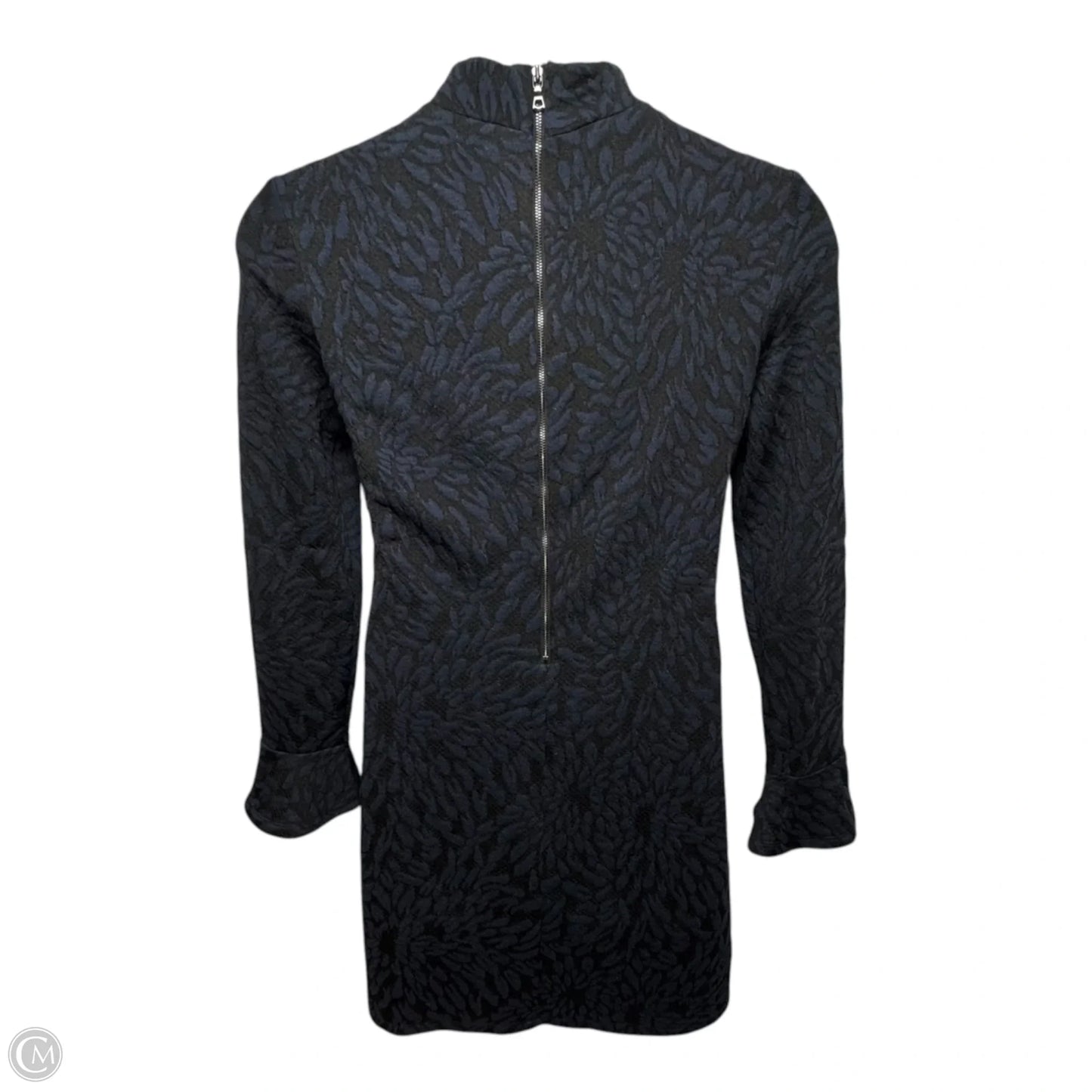 Michaela Textured Bell Sleeve Tunic Dress By Hutch X Anthropologie In Black & Blue, Size: M