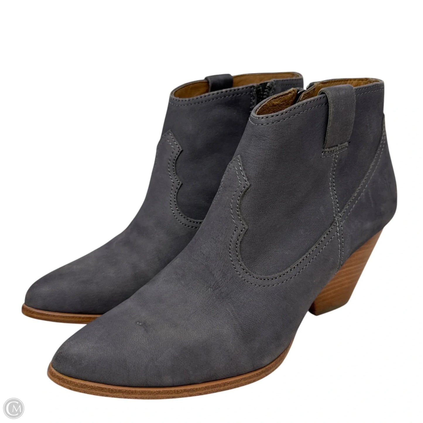 Reina Suede Booties Designer By Frye In Grey, Size: 8.5