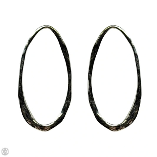 Long Silver Tone Oval Dangle Earrings By Robert Lee Morris