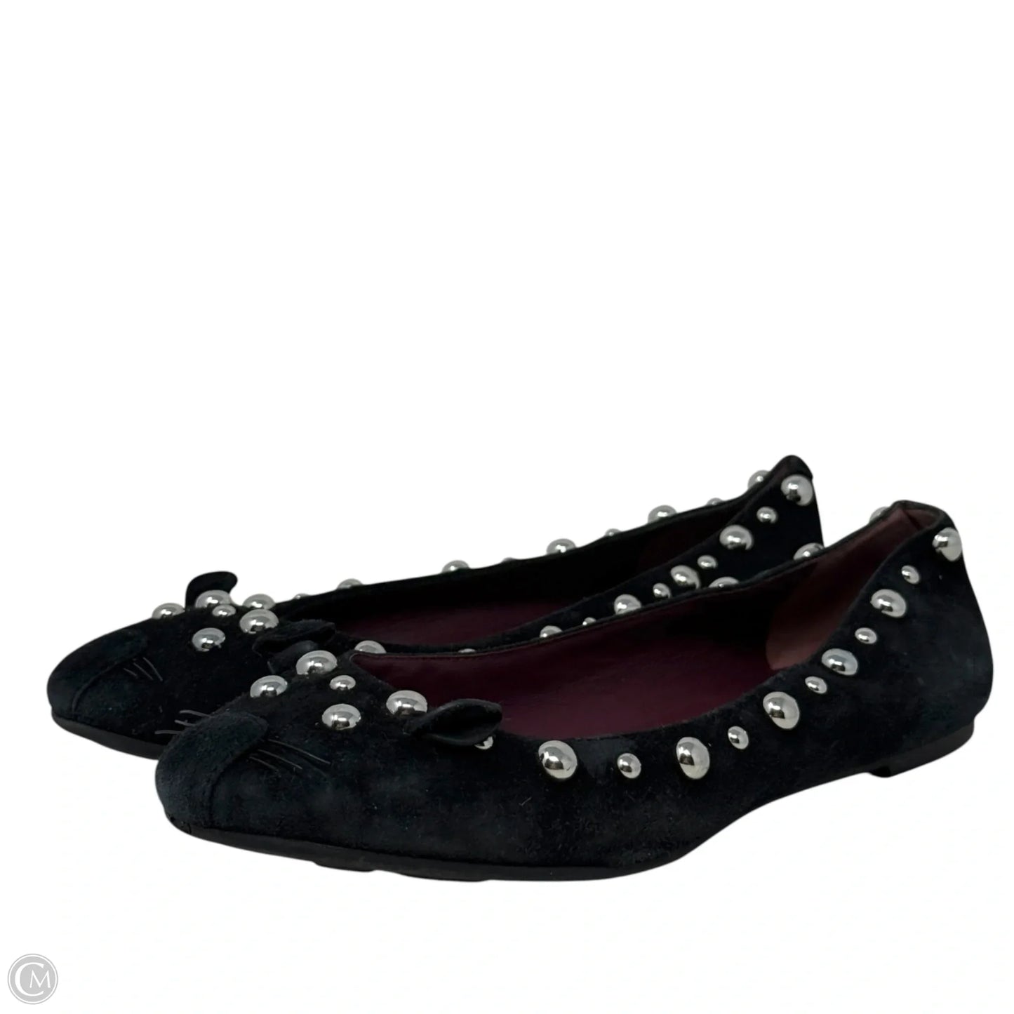 Studded Mouse Ballet Flats Luxury Designer By Marc Jacobs In Black, Size: 6 (36)