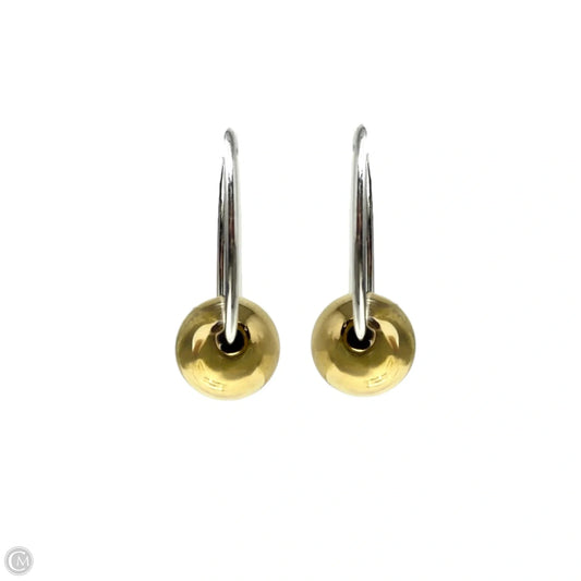 Two Tone Italian Brass Ball Hoop Earrings By Dyadema