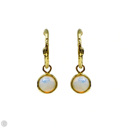Hammered Gold Over Sterling Silver Moonstone Drop Earrings