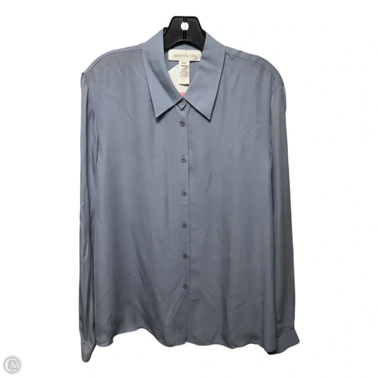 Blouse Long Sleeve Silk By Jones New York In Grey, Size: 16