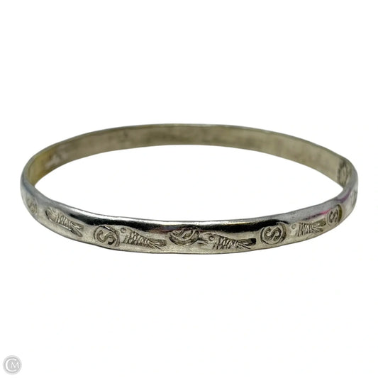Sterling Silver Fish Embossed Bangle Bracelet