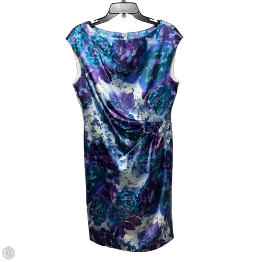 Silk Dress Casual Midi By Maggy London In Floral Print, Size: 10