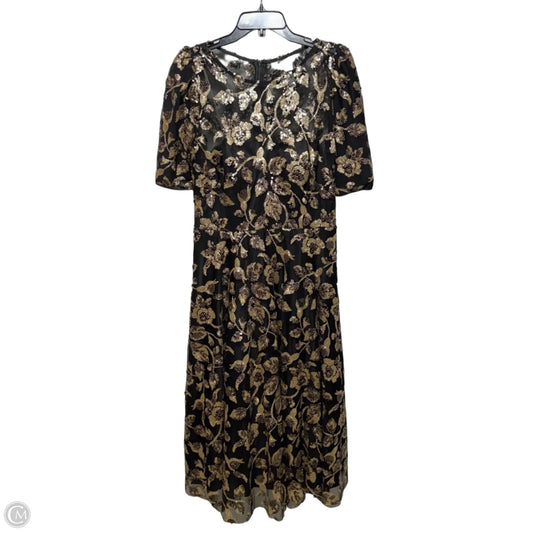 Dress Party Long By Eliza J In Black & Gold, Size: 10