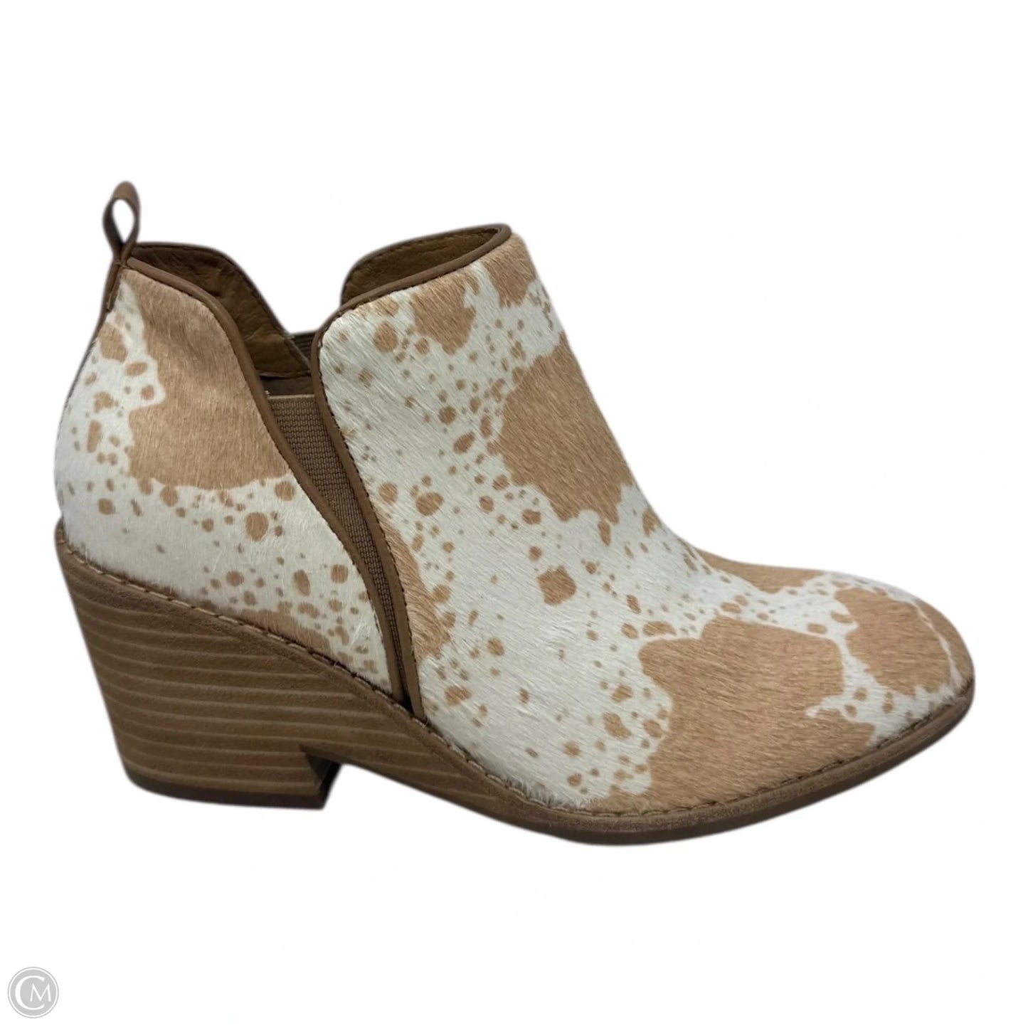 Boots Ankle Heels By Sofft In Animal Print, Size: 7
