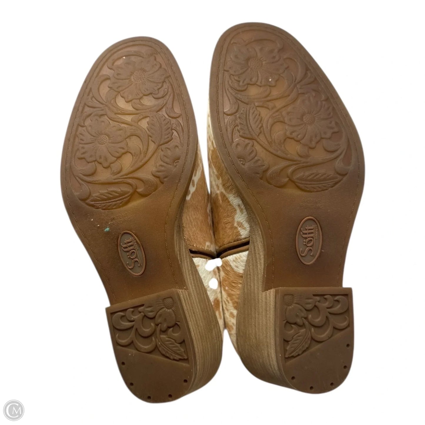 Boots Ankle Heels By Sofft In Animal Print, Size: 7