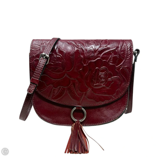 Brinlee Tooled Leather Saddle Crossbody Bag Designer By Patricia Nash, Size: Medium