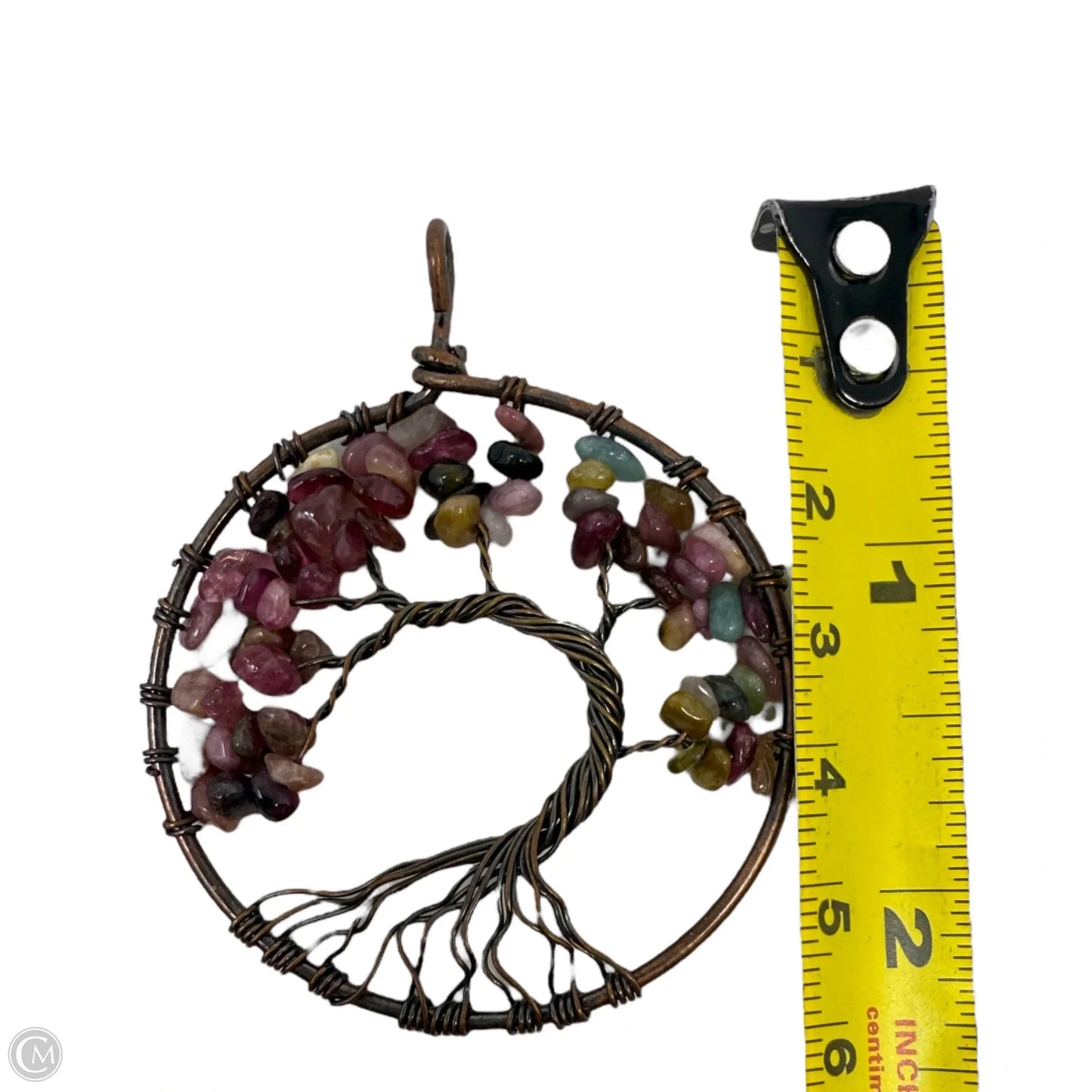 Bronze Wire & Natural Stone Beaded Tree of Life Pendant