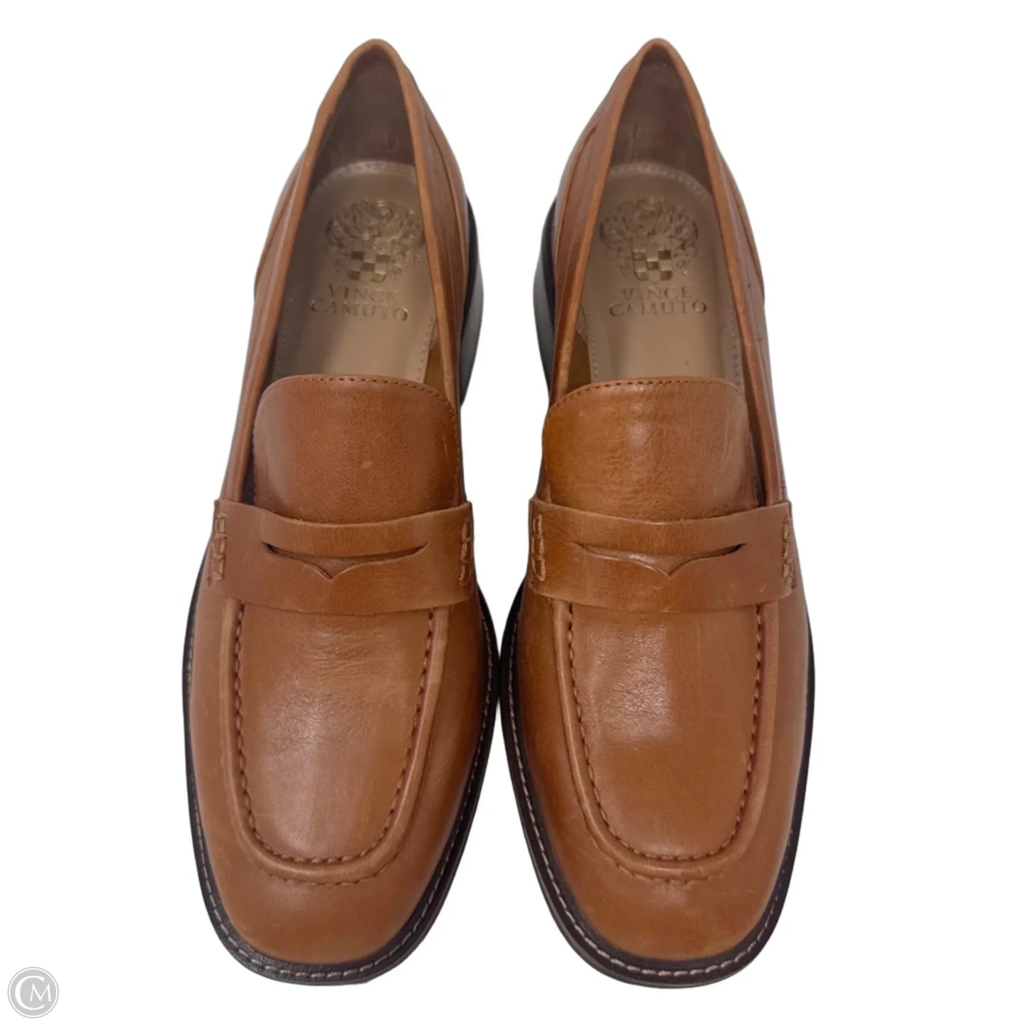 Block Heel Loafers Shoes By Vince Camuto In Brown, Size: 8.5