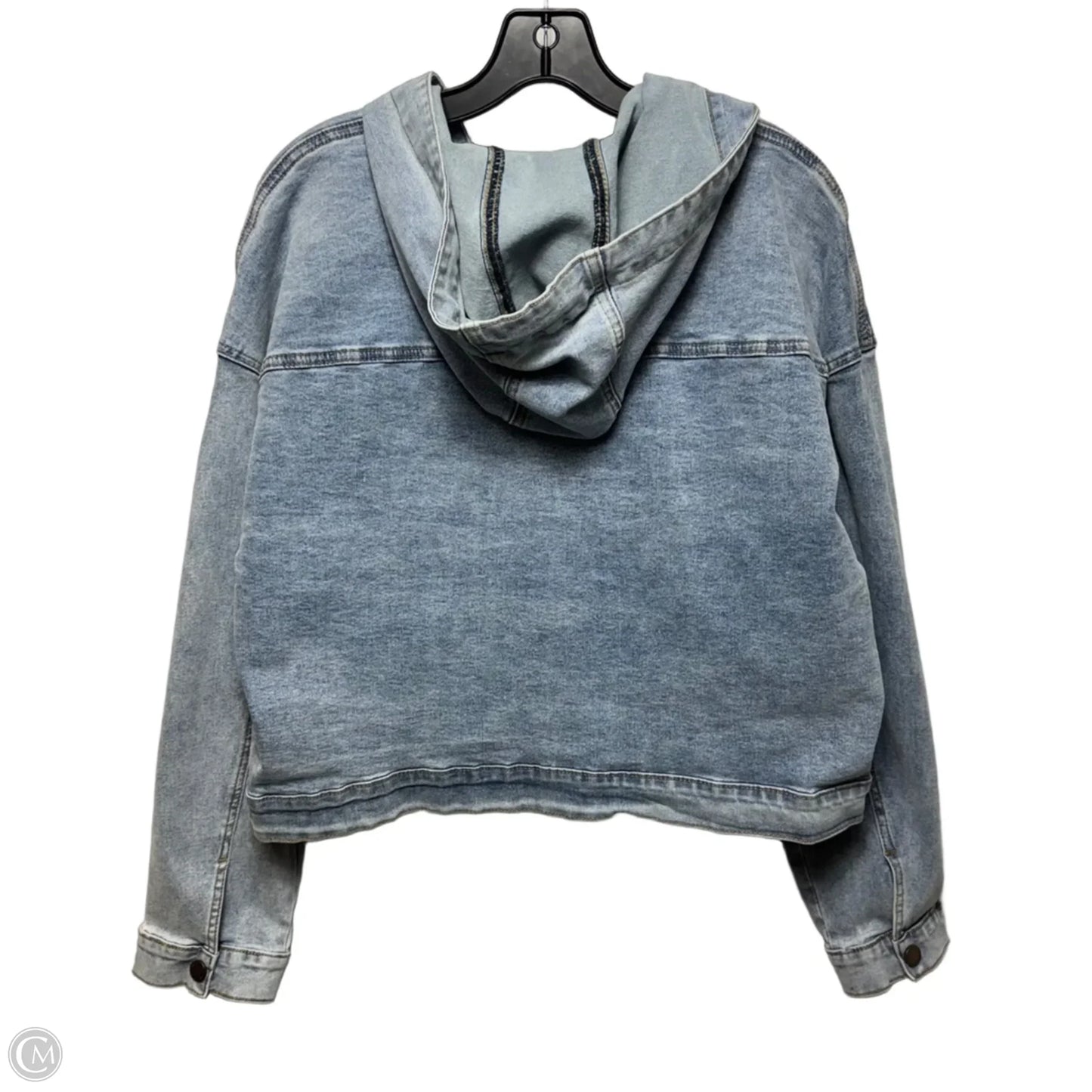 Hooded Jacket Denim By Oat In Blue Denim, Size: L
