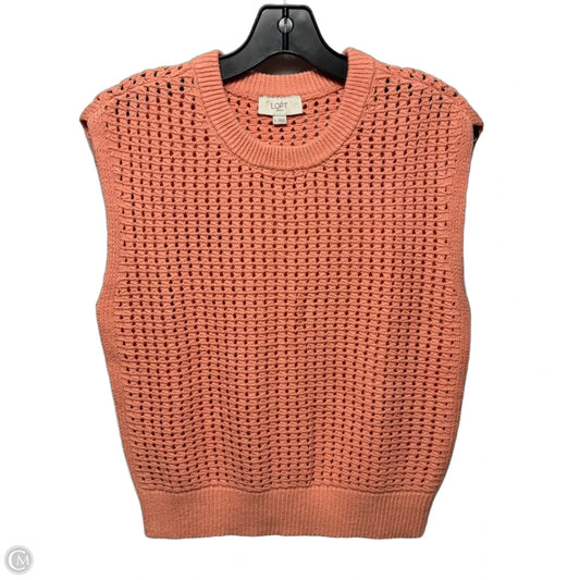 Open Knit Vest Sweater By Loft In Orange, Size: S