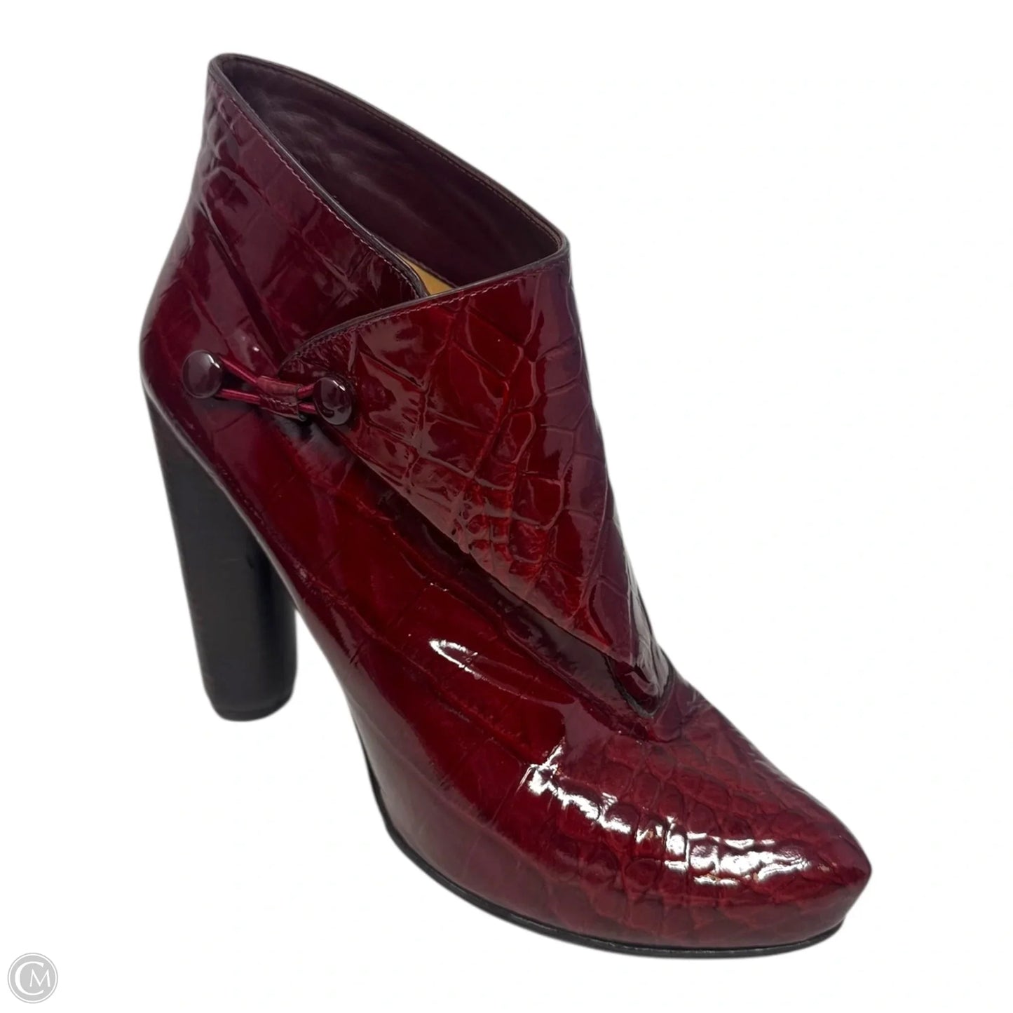 Delft Cornelia Croc Ankle Boots Luxury Designer By Louis Vuitton In Red, Size: 9 (IT 39)