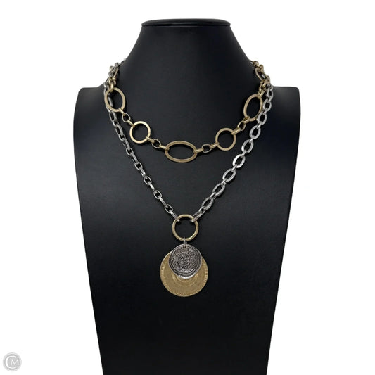 Mixed Metal Layered Medallion Pendant Necklace By Chico’s