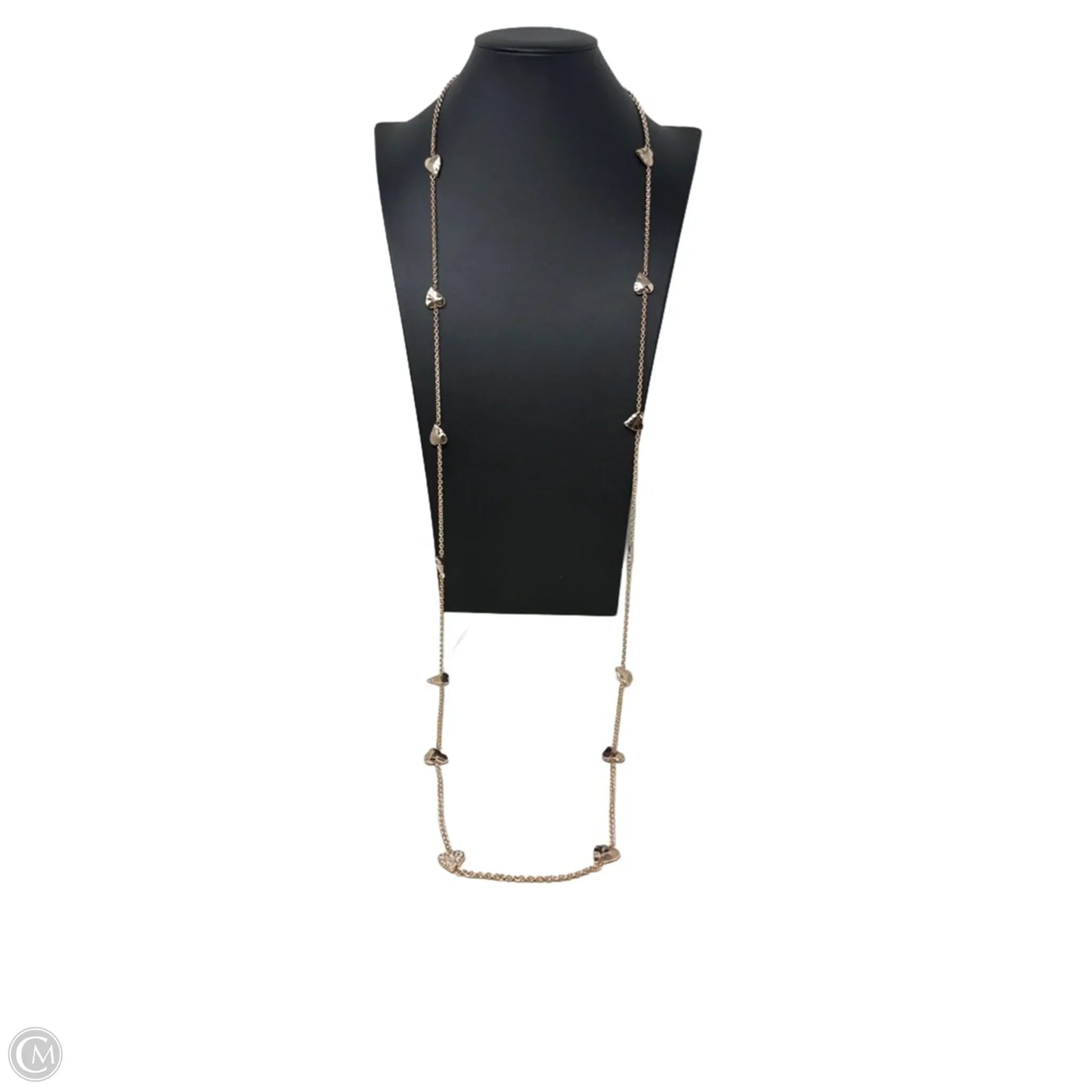 Gold Tone & Crystal Heart Station Necklace By Chico’s