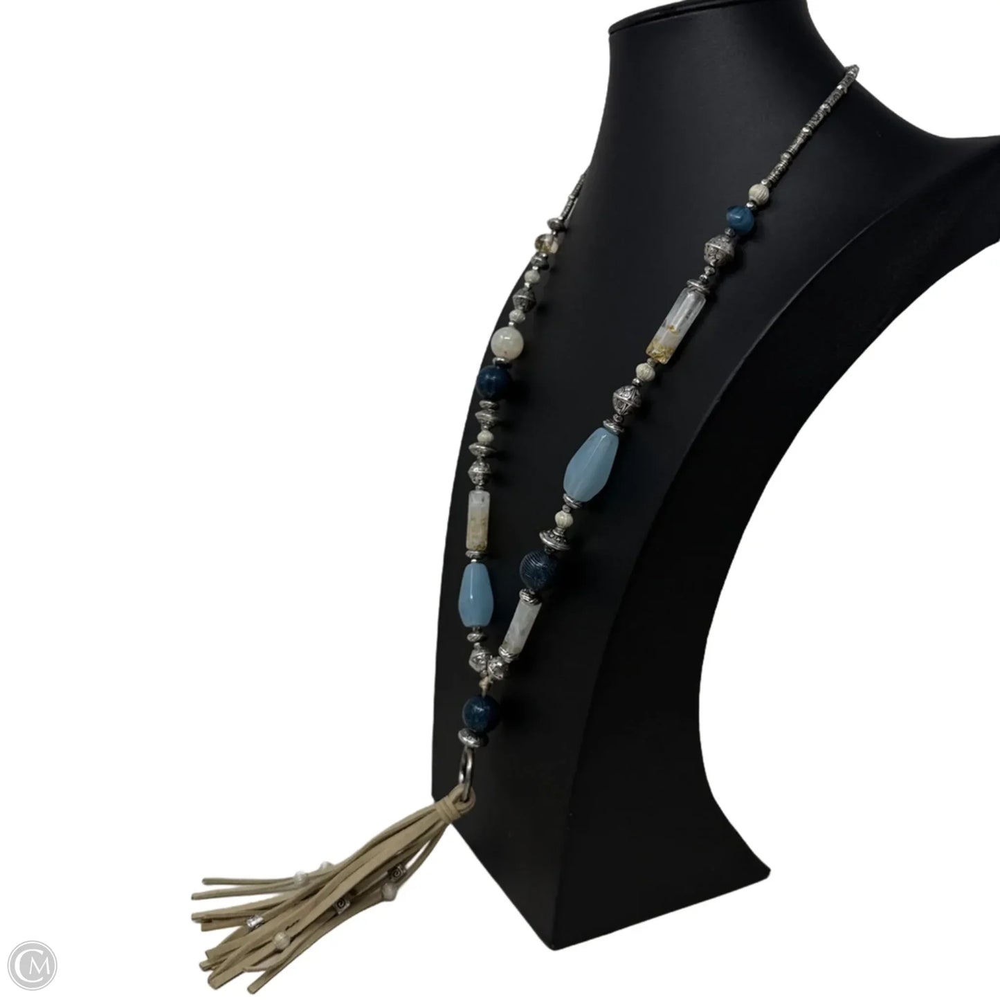 Blue Multi Stone Tassel Ling Necklace By Chicos