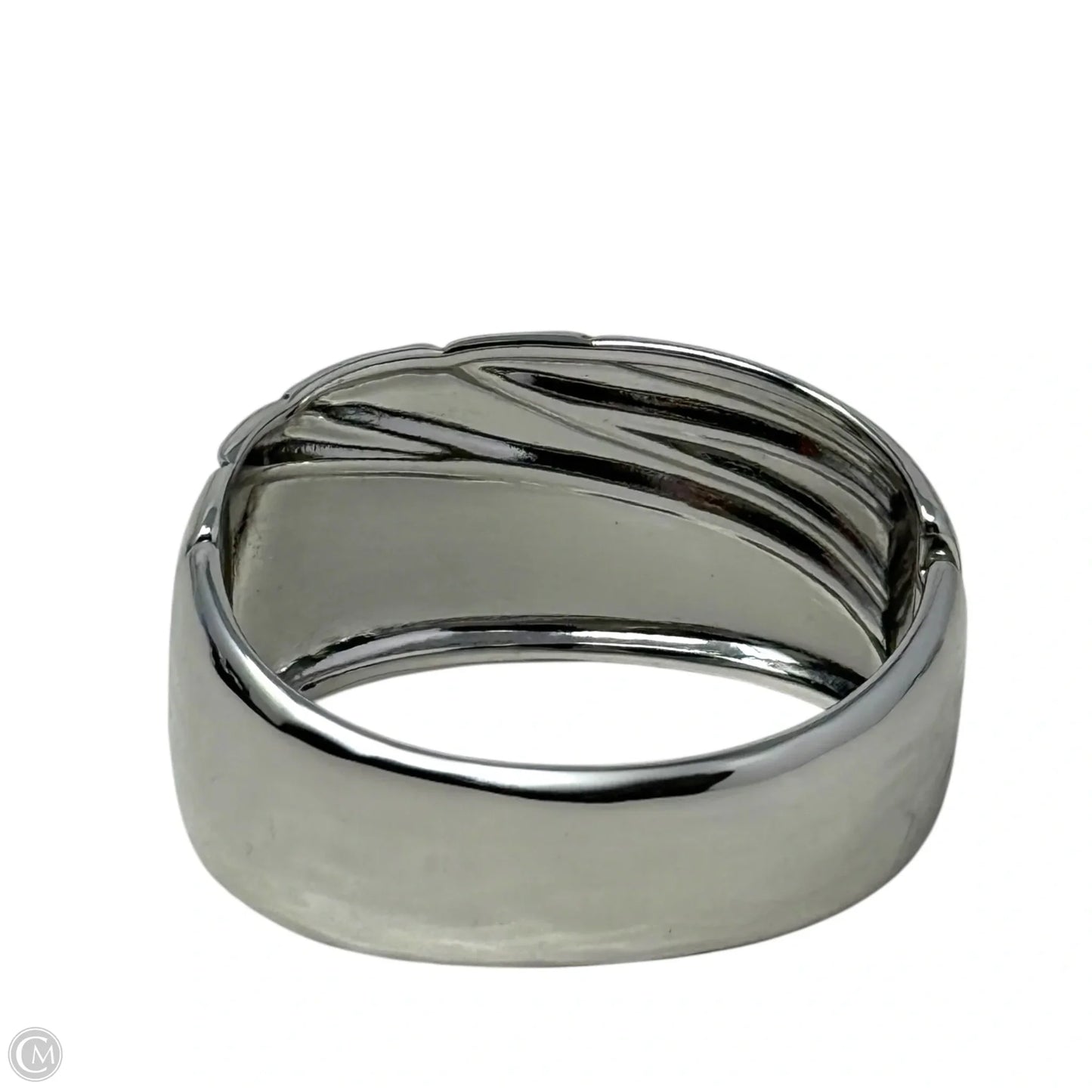 Silver Tone Wave Hinged Cuff Bracelet By Chicos