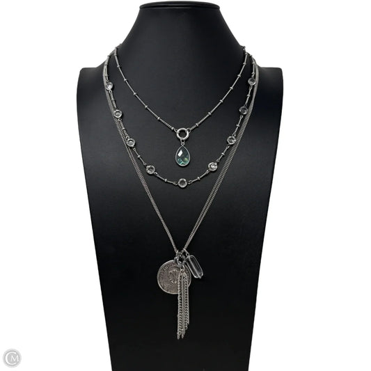 Triple Layer Crystal, Medallion & Tassel Pendant Necklace By Chico’s